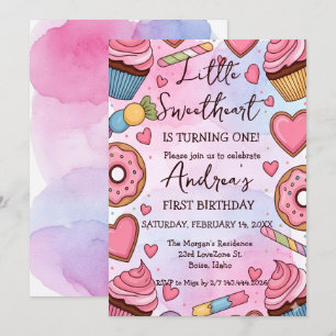 Little Sweetheart is Turning One Valentines Birth Holiday Card