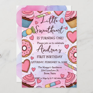 Little Sweetheart is Turning One Valentines Birth Holiday Card