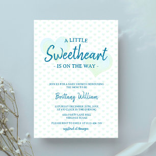 Little Sweetheart Modern Boy Baby Shower  Invitation