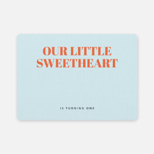 Little Sweetheart Modern Boy First Birthday Invitation