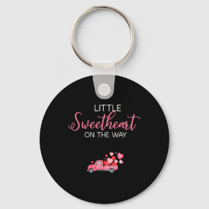 Little Sweetheart On The Way Pink Valentine Party Key Ring