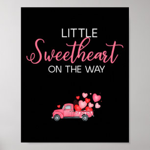 Little Sweetheart On The Way Pink Valentine Party  Poster