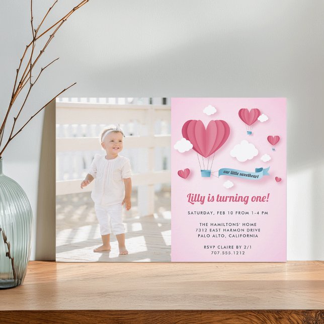 Little Sweetheart | Photo Birthday Party Invitation (Creator Uploaded)