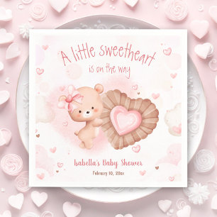 Little Sweetheart Pink Baby Shower Napkins