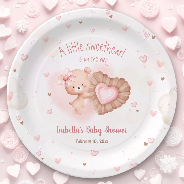 Little Sweetheart Pink Baby Shower Paper Plate (Little Sweetheart Pink Baby Shower Paper Plates)
