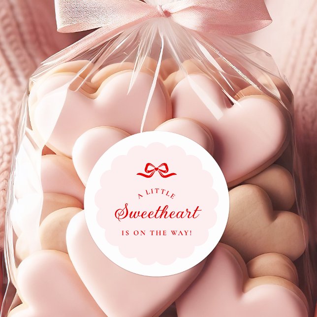 Little Sweetheart Pink Baby Shower Stickers (Creator Uploaded)