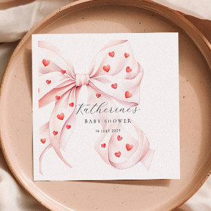 Little Sweetheart Pink Red Baby Shower Napkin