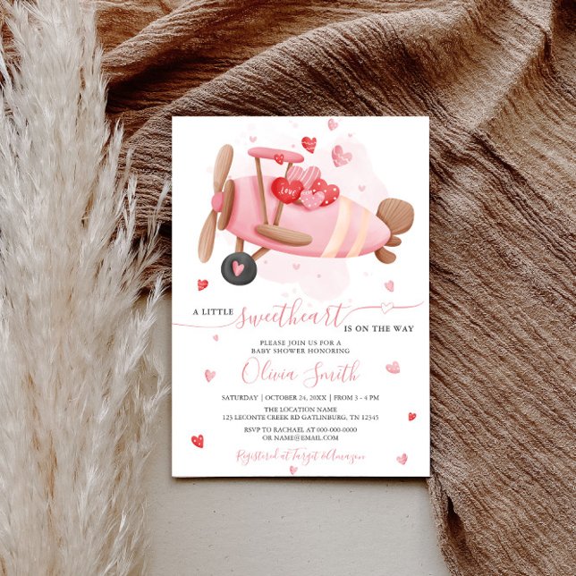 Little Sweetheart Pink Valentine Baby Shower Invitation (Creator Uploaded)