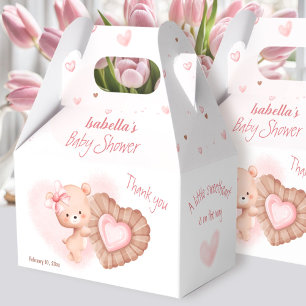 Little Sweetheart Pink Valentines Girl Baby Shower Favour Box