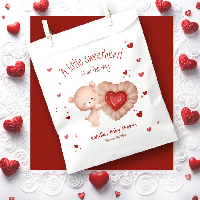 Little Sweetheart Red Cookie Baby Shower Favour Ba Favour Bag (Little Sweetheart Red Cookie Baby Shower Favor Bag)