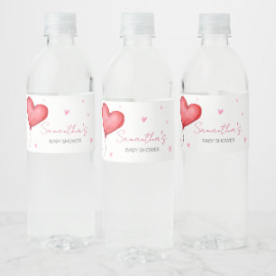 Little Sweetheart Red Valentine Baby Shower Water Bottle Label