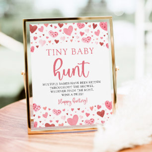 Little Sweetheart Tiny Baby Hunt Baby Shower Game Poster