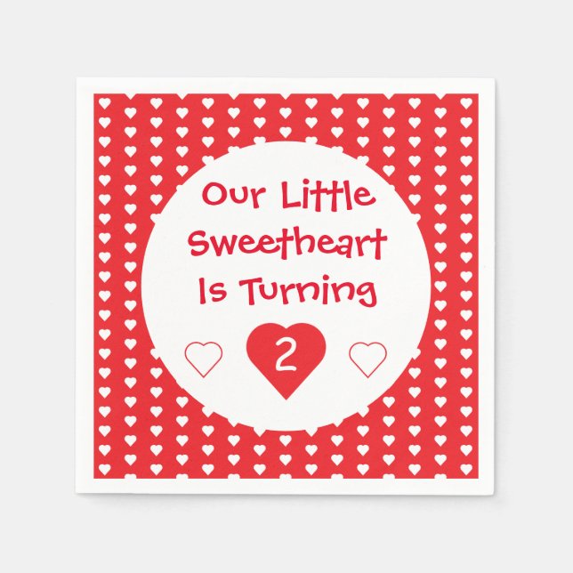 Little Sweetheart Toddler Birthday Napkin (Front)