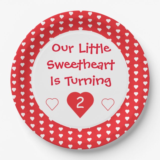 Little Sweetheart Toddler Birthday Paper Plate (Front)