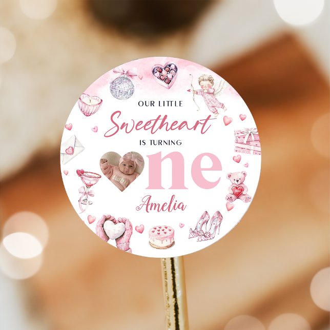 Little Sweetheart Valentine 1st Birthday Sticker (Creator Uploaded)