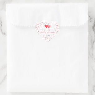 Little Sweetheart Valentine Baby Shower Favour Heart Sticker