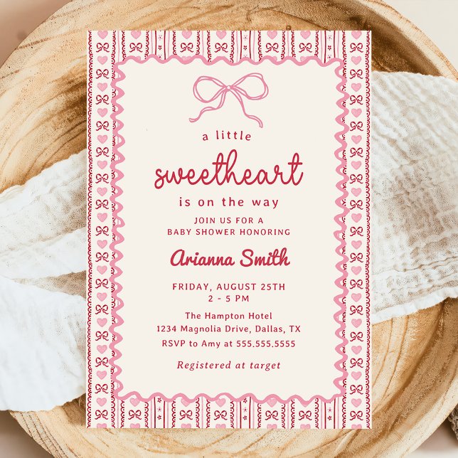 Little Sweetheart Valentine Baby Shower Invitation (Creator Uploaded)