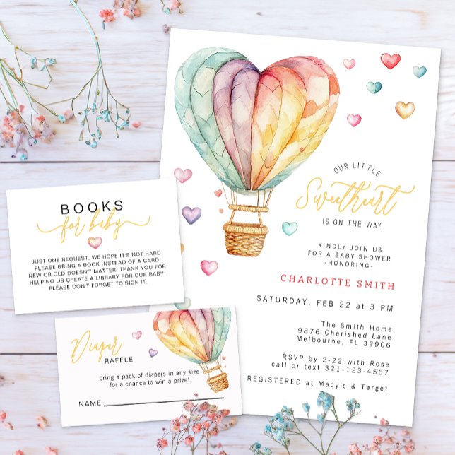 Little Sweetheart Valentine Baby Shower  Invitation (Little Sweetheart Watercolor Baby Shower)