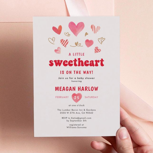 Little Sweetheart Valentine Baby Shower  Invitation (Creator Uploaded)