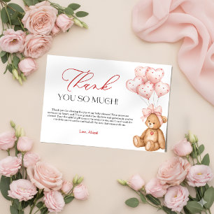 Little Sweetheart Valentine Baby Shower Thank You Card