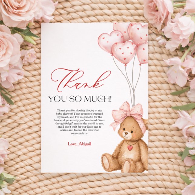 Little Sweetheart Valentine Baby Shower Thank You Card (Little Sweetheart Valentine Baby Shower Thank You Card)