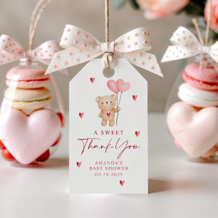 Little Sweetheart Valentine Baby Shower Thank You Gift Tags