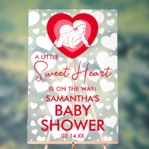 Little Sweetheart Valentine Baby Welcome Frosted Acrylic Sign
