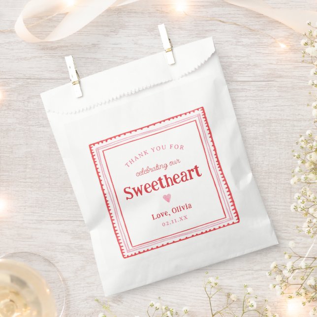 Little Sweetheart Valentine Birthday Favour Bag (Clipped)