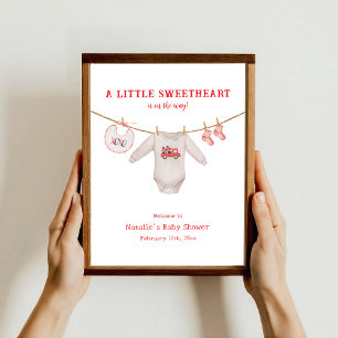 Little Sweetheart Valentine Boy Baby Shower  Poster