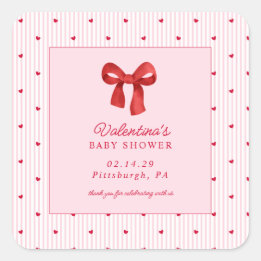 Little Sweetheart Valentine CoquettePaper Napkin Square Sticker