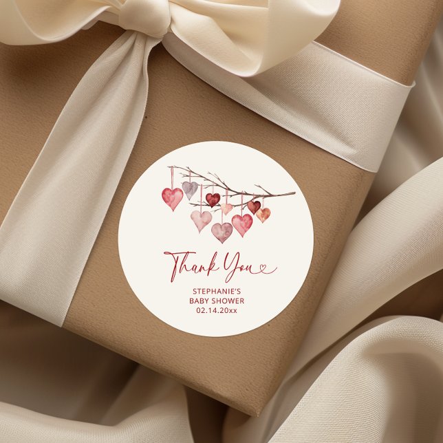 Little Sweetheart Valentines Baby Shower Classic Round Sticker (Creator Uploaded)