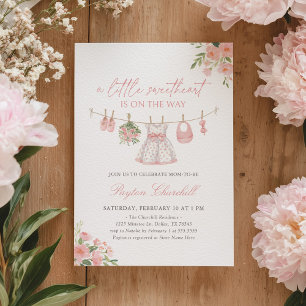 Little Sweetheart Valentines Baby Shower Invitation