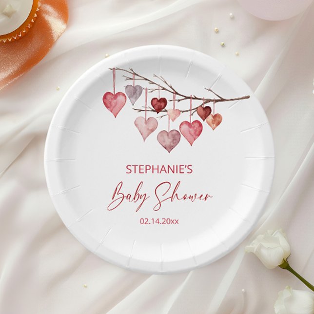 Little Sweetheart Valentines Baby Shower Paper Plate (Creator Uploaded)