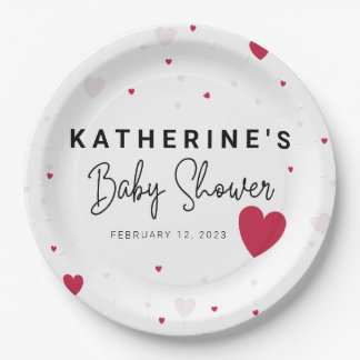 Little Sweetheart - Valentine's Baby Shower  Paper Plate