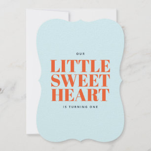Little Sweetheart Valentine's Boy First Birthday Invitation