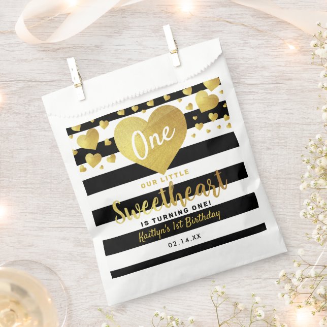 Little Sweetheart Valentine's Day Any Age Birthday Favour Bag (Clipped)