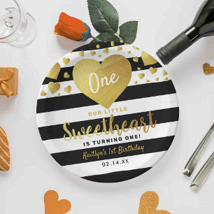 Little Sweetheart Valentine's Day Any Age Birthday Paper Plate