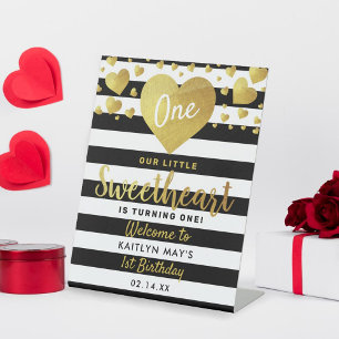 Little Sweetheart Valentine's Day Any Age Birthday Pedestal Sign