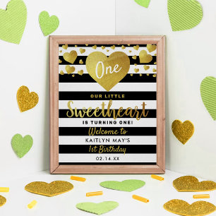 Little Sweetheart Valentine's Day Any Age Birthday Poster