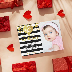 Little Sweetheart Valentine's Day Any Age Birthday Thank You Card