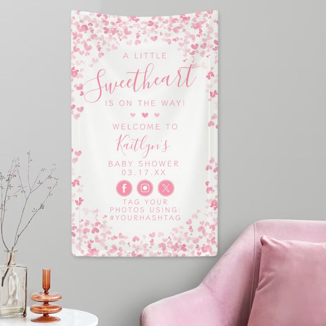 Little Sweetheart Valentine's Day Baby Shower Banner (Creator Uploaded)