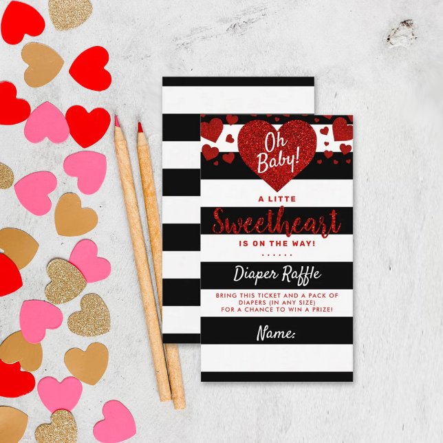 Little Sweetheart Valentine's Day Baby Shower Enclosure Card (Creator Uploaded)