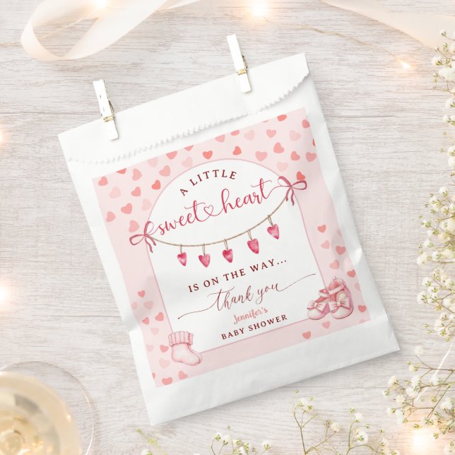Little Sweetheart Valentine's Day Baby Shower Favour Bag (Clipped)