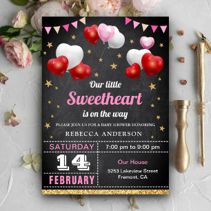 Little Sweetheart Valentine's Day Baby Shower Invitation