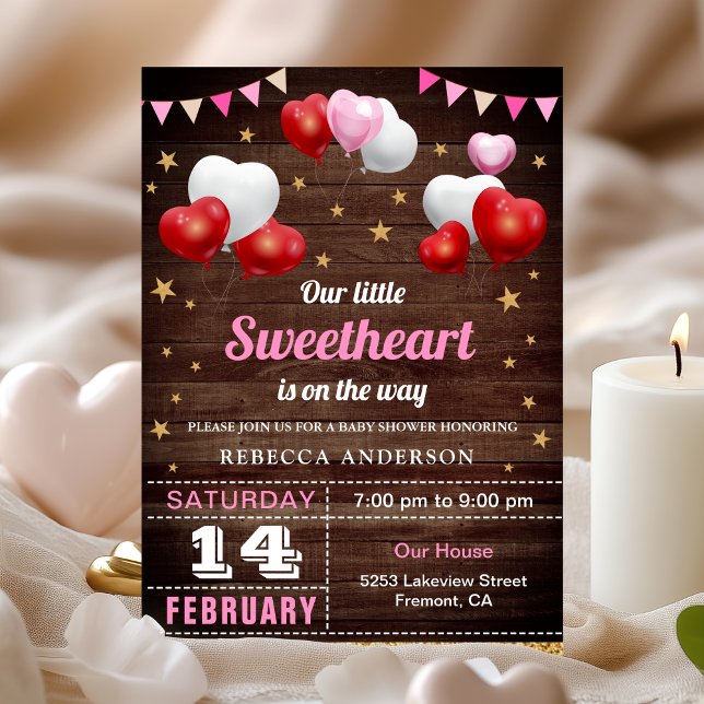 Little Sweetheart Valentine's Day Baby Shower Invitation (Creator Uploaded)