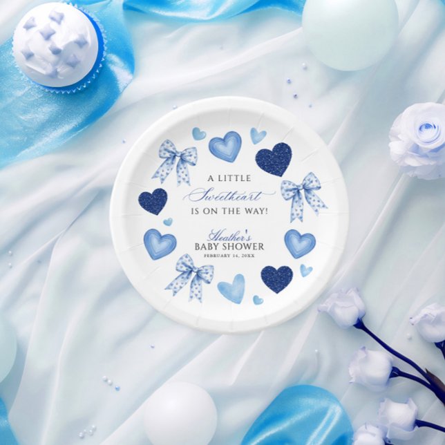 Little Sweetheart Valentines Day Baby Shower Paper Plate (Creator Uploaded)