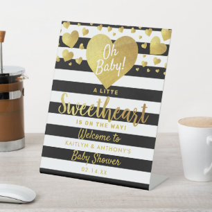 Little Sweetheart Valentine's Day Baby Shower Pedestal Sign