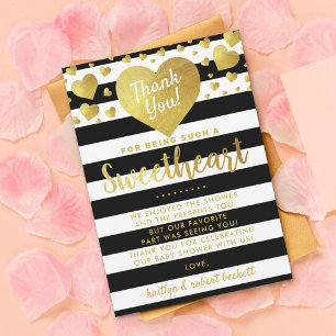 Little Sweetheart Valentine's Day Baby Shower Thank You Card