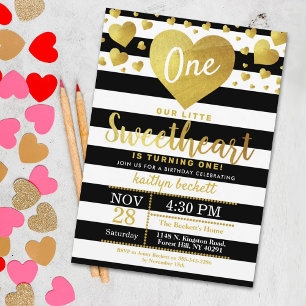 Little Sweetheart Valentine's Day Birthday Invitation