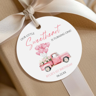 Little Sweetheart Valentine's Day Birthday Party Favour Tags